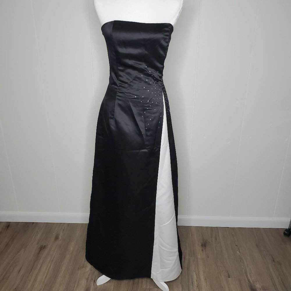 Vintage Jessica McClintock Gunne Sax Black White Formal Dress Women’s 11/12.Love